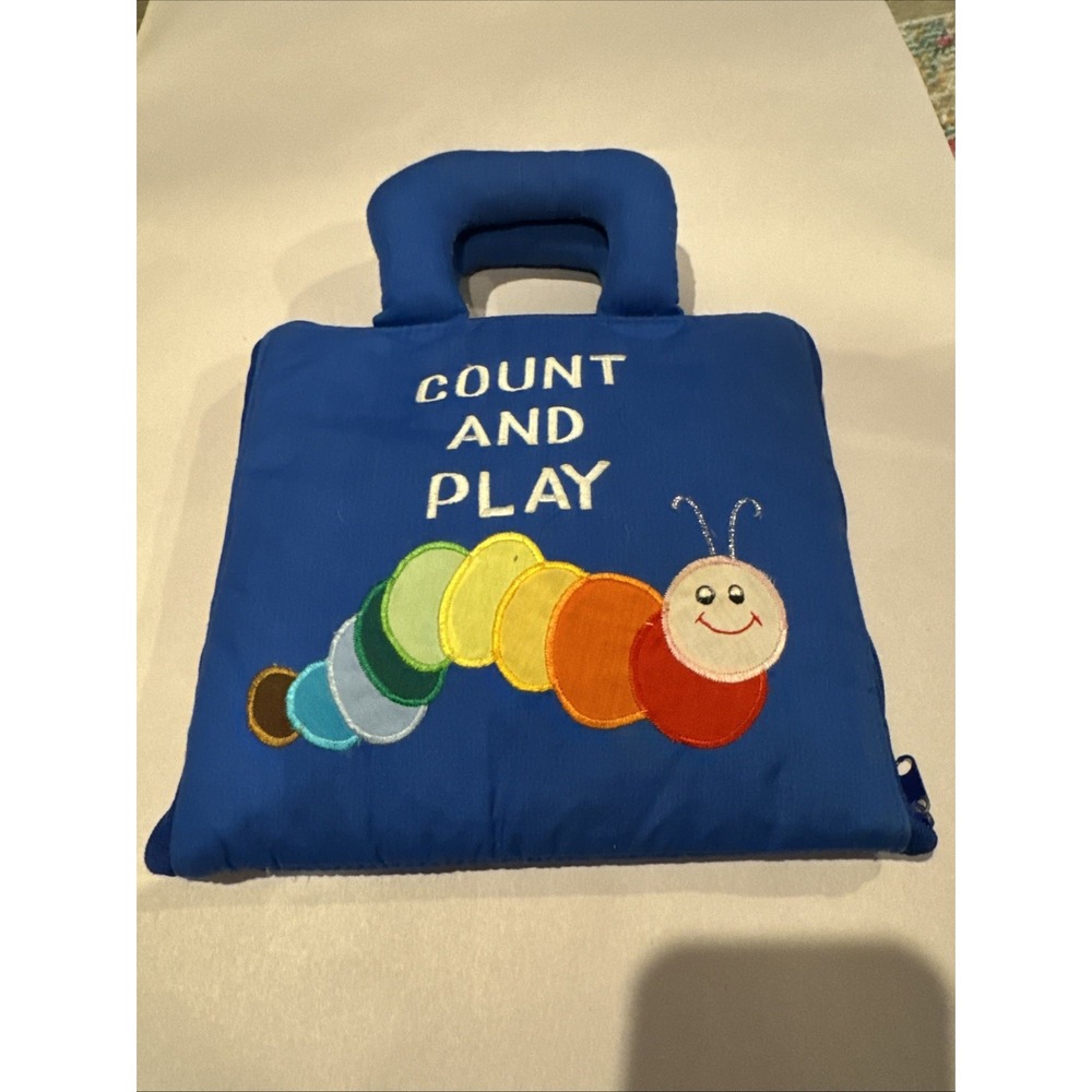 Vintage 1991 Pockets of Learning Soft Cloth Book Count And Play Baby